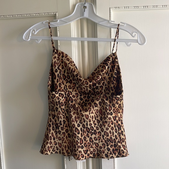 Zara Satin Effect Leopard Tank Top - Picture 2 of 4